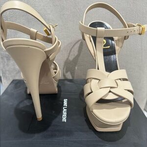 YSL TRIBUTE PLATFORM SANDALS IN SMOOTH LEATHER